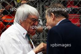 (L to R): Bernie Ecclestone (GBR) with Jean Todt (FRA) FIA President on the grid. 25.05.2014. Formula 1 World Championship, Rd 6, Monaco Grand Prix, Monte Carlo, Monaco, Race Day.