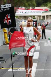 Grid girl. 25.05.2014. Formula 1 World Championship, Rd 6, Monaco Grand Prix, Monte Carlo, Monaco, Race Day.