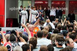 The podium (L to R): Nico Rosberg (GER) Mercedes AMG F1, second; Lewis Hamilton (GBR) Mercedes AMG F1, race winner; Daniel Ricciardo (AUS) Red Bull Racing, third. 25.05.2014. Formula 1 World Championship, Rd 6, Monaco Grand Prix, Monte Carlo, Monaco, Race Day.