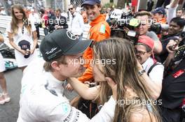 Race winner Nico Rosberg (GER) Mercedes AMG F1 celebrates with his girlfriend Vivian Sibold (GER) at the podium. 25.05.2014. Formula 1 World Championship, Rd 6, Monaco Grand Prix, Monte Carlo, Monaco, Race Day.