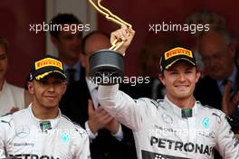 Nico Rosberg (GER), Mercedes AMG F1 Team and Lewis Hamilton (GBR), Mercedes AMG F1 Team  25.05.2014. Formula 1 World Championship, Rd 6, Monaco Grand Prix, Monte Carlo, Monaco, Race Day.