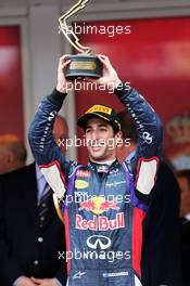 Daniel Ricciardo (AUS) Red Bull Racing celebrates his third position on the podium. 25.05.2014. Formula 1 World Championship, Rd 6, Monaco Grand Prix, Monte Carlo, Monaco, Race Day.