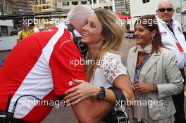 (L to R): John Booth (GBR) Marussia F1 Team Team Principal and Camille Marchetti (FRA), girlfriend of Jules Bianchi (FRA) Marussia F1 Team, Jules scoring the team's first F1 points. 25.05.2014. Formula 1 World Championship, Rd 6, Monaco Grand Prix, Monte Carlo, Monaco, Race Day.