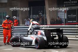 Adrian Sutil (GER) Sauber C33 crashed out of the race. 25.05.2014. Formula 1 World Championship, Rd 6, Monaco Grand Prix, Monte Carlo, Monaco, Race Day.