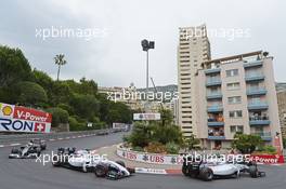 Valtteri Bottas (FIN) Williams FW36 and Felipe Massa (BRA) Williams FW36 at the start of the race. 25.05.2014. Formula 1 World Championship, Rd 6, Monaco Grand Prix, Monte Carlo, Monaco, Race Day.