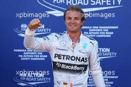 Nico Rosberg (GER) Mercedes AMG F1 celebrates his pole position in parc ferme. 24.05.2014. Formula 1 World Championship, Rd 6, Monaco Grand Prix, Monte Carlo, Monaco, Qualifying Day