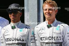 (L to R): Lewis Hamilton (GBR) Mercedes AMG F1 with team mate Nico Rosberg (GER) Mercedes AMG F1. 24.05.2014. Formula 1 World Championship, Rd 6, Monaco Grand Prix, Monte Carlo, Monaco, Qualifying Day