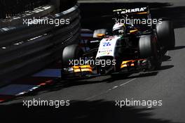 Sergio Perez (MEX) Sahara Force India F1 VJM07. 24.05.2014. Formula 1 World Championship, Rd 6, Monaco Grand Prix, Monte Carlo, Monaco, Qualifying Day