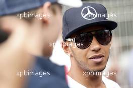 Lewis Hamilton (GBR) Mercedes AMG F1 on the drivers parade. 25.05.2014. Formula 1 World Championship, Rd 6, Monaco Grand Prix, Monte Carlo, Monaco, Race Day.
