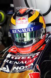 The helmet of Jean-Eric Vergne (FRA) Scuderia Toro Rosso STR9. 22.05.2014. Formula 1 World Championship, Rd 6, Monaco Grand Prix, Monte Carlo, Monaco, Practice Day.
