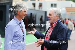 (L to R): Damon Hill (GBR) Sky Sports Presenter with Patrick Head (GBR) Williams Co-Founder. 22.05.2014. Formula 1 World Championship, Rd 6, Monaco Grand Prix, Monte Carlo, Monaco, Practice Day.