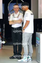 Paddy Lowe (GBR) Mercedes AMG F1 Executive Director (Technical) and Lewis Hamilton (GBR), Mercedes AMG F1 Team  21.05.2014. Formula 1 World Championship, Rd 6, Monaco Grand Prix, Monte Carlo, Monaco, Preparation Day.