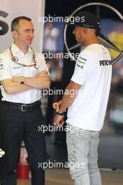 Paddy Lowe (GBR) Mercedes AMG F1 Executive Director (Technical) and Lewis Hamilton (GBR), Mercedes AMG F1 Team  21.05.2014. Formula 1 World Championship, Rd 6, Monaco Grand Prix, Monte Carlo, Monaco, Preparation Day.