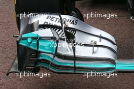 Mercedes AMG F1 W05 front wing detail. 21.05.2014. Formula 1 World Championship, Rd 6, Monaco Grand Prix, Monte Carlo, Monaco, Preparation Day.