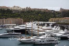 Boats in the scenic Monaco Harbour. 21.05.2014. Formula 1 World Championship, Rd 6, Monaco Grand Prix, Monte Carlo, Monaco, Preparation Day.