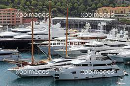 Boats in the scenic Monaco Harbour. 21.05.2014. Formula 1 World Championship, Rd 6, Monaco Grand Prix, Monte Carlo, Monaco, Preparation Day.
