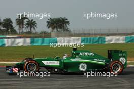 Kamui Kobayashi (JPN) Caterham CT05. 28.03.2014. Formula 1 World Championship, Rd 2, Malaysian Grand Prix, Sepang, Malaysia, Friday.