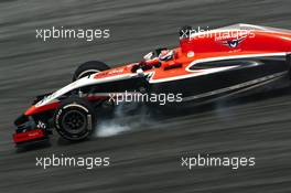 Jules Bianchi (FRA) Marussia F1 Team MR03 locks up under braking. 28.03.2014. Formula 1 World Championship, Rd 2, Malaysian Grand Prix, Sepang, Malaysia, Friday.
