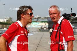 (L to R): Graeme Lowdon (GBR) Marussia F1 Team Chief Executive Officer with John Booth (GBR) Marussia F1 Team Team Principal. 28.03.2014. Formula 1 World Championship, Rd 2, Malaysian Grand Prix, Sepang, Malaysia, Friday.
