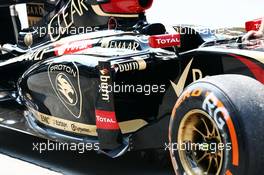 Lotus F1 E22 sidepod detail. 28.03.2014. Formula 1 World Championship, Rd 2, Malaysian Grand Prix, Sepang, Malaysia, Friday.