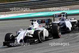 Felipe Massa (BRA), Williams F1 Team and Valtteri Bottas (FIN), Williams F1 Team  30.03.2014. Formula 1 World Championship, Rd 2, Malaysian Grand Prix, Sepang, Malaysia, Sunday.