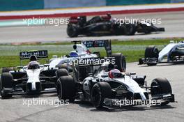 Jenson Button (GBR) McLaren MP4-29 leads team mate Kevin Magnussen (DEN) McLaren MP4-29. 30.03.2014. Formula 1 World Championship, Rd 2, Malaysian Grand Prix, Sepang, Malaysia, Sunday.