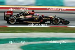 Romain Grosjean (FRA) Lotus F1 E22. 29.03.2014. Formula 1 World Championship, Rd 2, Malaysian Grand Prix, Sepang, Malaysia, Saturday.