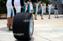 Pirelli tyre. 29.03.2014. Formula 1 World Championship, Rd 2, Malaysian Grand Prix, Sepang, Malaysia, Saturday.