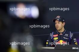 Sebastian Vettel (GER) Red Bull Racing in the post qualifying FIA Press Conference. 29.03.2014. Formula 1 World Championship, Rd 2, Malaysian Grand Prix, Sepang, Malaysia, Saturday.