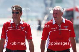 (L to R): Graeme Lowdon (GBR) Marussia F1 Team Chief Executive Officer with John Booth (GBR) Marussia F1 Team Team Principal. 27.03.2014. Formula 1 World Championship, Rd 2, Malaysian Grand Prix, Sepang, Malaysia, Thursday.