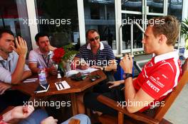 Max Chilton (GBR) Marussia F1 Team with the media. 27.03.2014. Formula 1 World Championship, Rd 2, Malaysian Grand Prix, Sepang, Malaysia, Thursday.