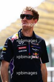 Sebastian Vettel (GER) Red Bull Racing walks the circuit. 27.03.2014. Formula 1 World Championship, Rd 2, Malaysian Grand Prix, Sepang, Malaysia, Thursday.