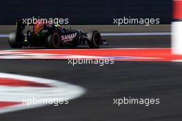Sergio Perez (MEX) Sahara Force India F1 VJM07. 10.10.2014. Formula 1 World Championship, Rd 16, Russian Grand Prix, Sochi Autodrom, Sochi, Russia, Practice Day.