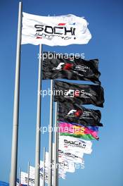 Sochi Autodrom flags. 10.10.2014. Formula 1 World Championship, Rd 16, Russian Grand Prix, Sochi Autodrom, Sochi, Russia, Practice Day.