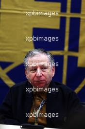 Jean Todt (FRA) FIA President at an FIA Press Conference to discuss the accident involving Marussia F1 Team Driver Jules Bianchi (FRA) at the Japanese GP in Suzuka. 10.10.2014. Formula 1 World Championship, Rd 16, Russian Grand Prix, Sochi Autodrom, Sochi, Russia, Practice Day.