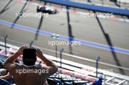 A fan watches the action. 10.10.2014. Formula 1 World Championship, Rd 16, Russian Grand Prix, Sochi Autodrom, Sochi, Russia, Practice Day.