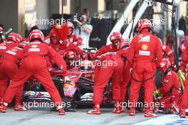Kimi Raikkonen (FIN) Ferrari pit stop. 12.10.2014. Formula 1 World Championship, Rd 16, Russian Grand Prix, Sochi Autodrom, Sochi, Russia, Race Day.