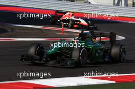 Kamui Kobayashi (JPN) Caterham CT04. 12.10.2014. Formula 1 World Championship, Rd 16, Russian Grand Prix, Sochi Autodrom, Sochi, Russia, Race Day.
