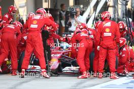 Fernando Alonso (ESP) Ferrari pit stop. 12.10.2014. Formula 1 World Championship, Rd 16, Russian Grand Prix, Sochi Autodrom, Sochi, Russia, Race Day.