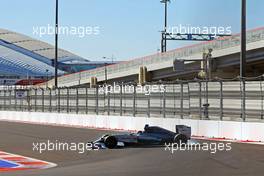 Lewis Hamilton (GBR) Mercedes AMG F1 W05 spins in the third practice session. 11.10.2014. Formula 1 World Championship, Rd 16, Russian Grand Prix, Sochi Autodrom, Sochi, Russia, Qualifying Day.