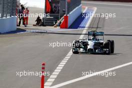 Nico Rosberg (GER) Mercedes AMG F1 W05 enters the pit lane. 11.10.2014. Formula 1 World Championship, Rd 16, Russian Grand Prix, Sochi Autodrom, Sochi, Russia, Qualifying Day.