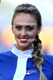 Grid girl 12.10.2014. Formula 1 World Championship, Rd 16, Russian Grand Prix, Sochi Autodrom, Sochi, Russia, Race Day.