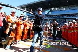 Daniil Kvyat (RUS) Scuderia Toro Rosso on the drivers parade. 12.10.2014. Formula 1 World Championship, Rd 16, Russian Grand Prix, Sochi Autodrom, Sochi, Russia, Race Day.