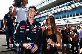 Daniil Kvyat (RUS) Scuderia Toro Rosso on the drivers parade. 12.10.2014. Formula 1 World Championship, Rd 16, Russian Grand Prix, Sochi Autodrom, Sochi, Russia, Race Day.