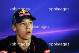 Daniil Kvyat (RUS) Scuderia Toro Rosso in the FIA Press Conference. 09.10.2014. Formula 1 World Championship, Rd 16, Russian Grand Prix, Sochi Autodrom, Sochi, Russia, Preparation Day.