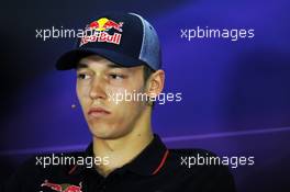 Daniil Kvyat (RUS) Scuderia Toro Rosso in the FIA Press Conference. 09.10.2014. Formula 1 World Championship, Rd 16, Russian Grand Prix, Sochi Autodrom, Sochi, Russia, Preparation Day.