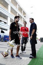 (L to R): Sergio Perez (MEX) Sahara Force India F1 with Alexander Rossi (USA) Marussia F1 Team Reserve Driver. 09.10.2014. Formula 1 World Championship, Rd 16, Russian Grand Prix, Sochi Autodrom, Sochi, Russia, Preparation Day.