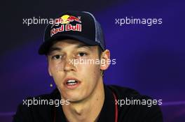 Daniil Kvyat (RUS) Scuderia Toro Rosso in the FIA Press Conference. 09.10.2014. Formula 1 World Championship, Rd 16, Russian Grand Prix, Sochi Autodrom, Sochi, Russia, Preparation Day.