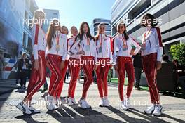 Ferrari girls. 09.10.2014. Formula 1 World Championship, Rd 16, Russian Grand Prix, Sochi Autodrom, Sochi, Russia, Preparation Day.