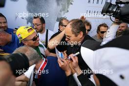 Commemoration ceremony at the Tamburello curve atmosphere.Gerard Berger   01.05.2014 Ayrton Senna Tribute 1994-2014, Imola, Italy.